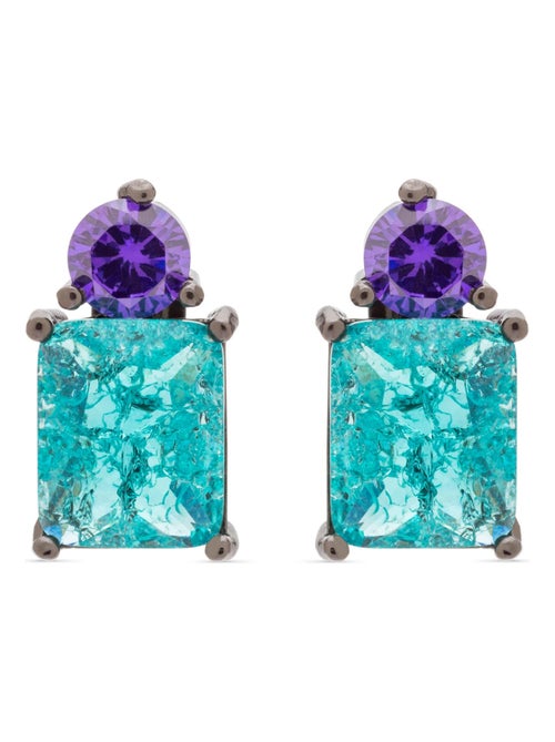 Boucles d'oreilles Wilu en argent 925 et quartz hydrothermal vert clair - Kiabi