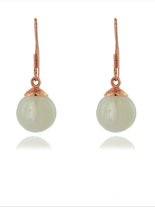 Boucles d'oreilles  yedia en argent 925 et œil de chat plaqué or rose 18K