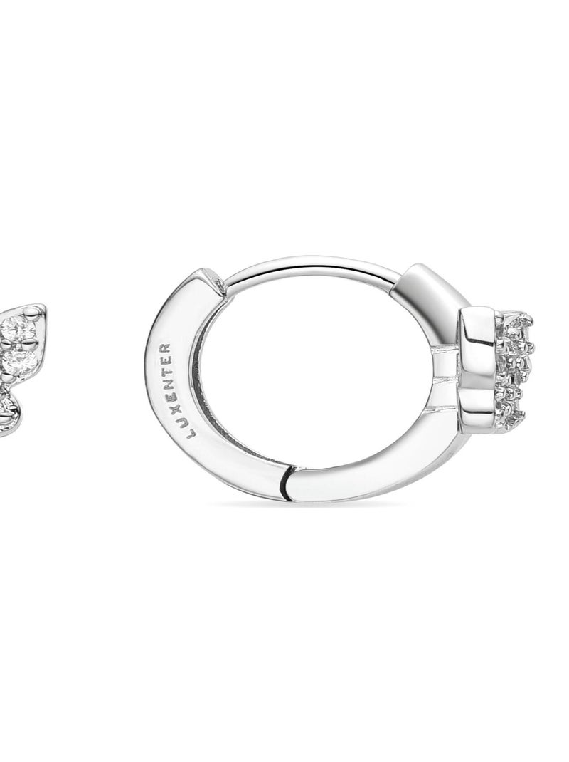 Boucles d'oreilles Zania,rhodiées,en zircone,avec finition rhodiée Multicolore - Kiabi