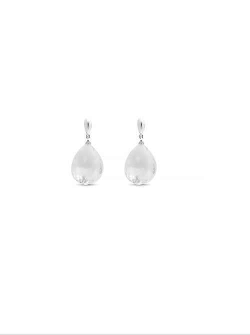 Boucles d'oreilles  zoqoyi en argent 925 et cristal blanc rhodié - Kiabi