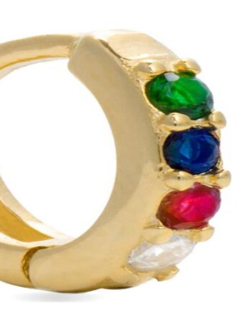 Boucles d'oreilles, Zule en Argent 925 et Zirconia multicolore plaqué or jaune 18 K - Kiabi