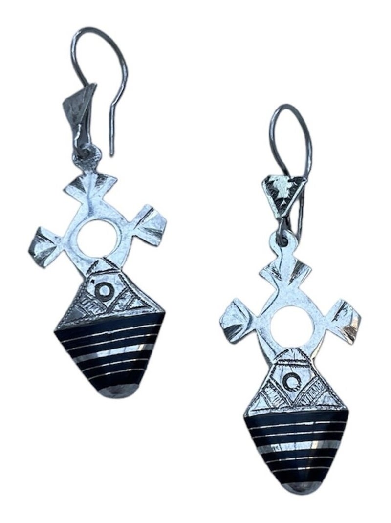 Boucles oreille touareg croix du niger tillya Argenté - Kiabi