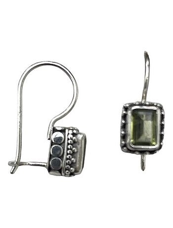 Boucles oreilles argent et péridot