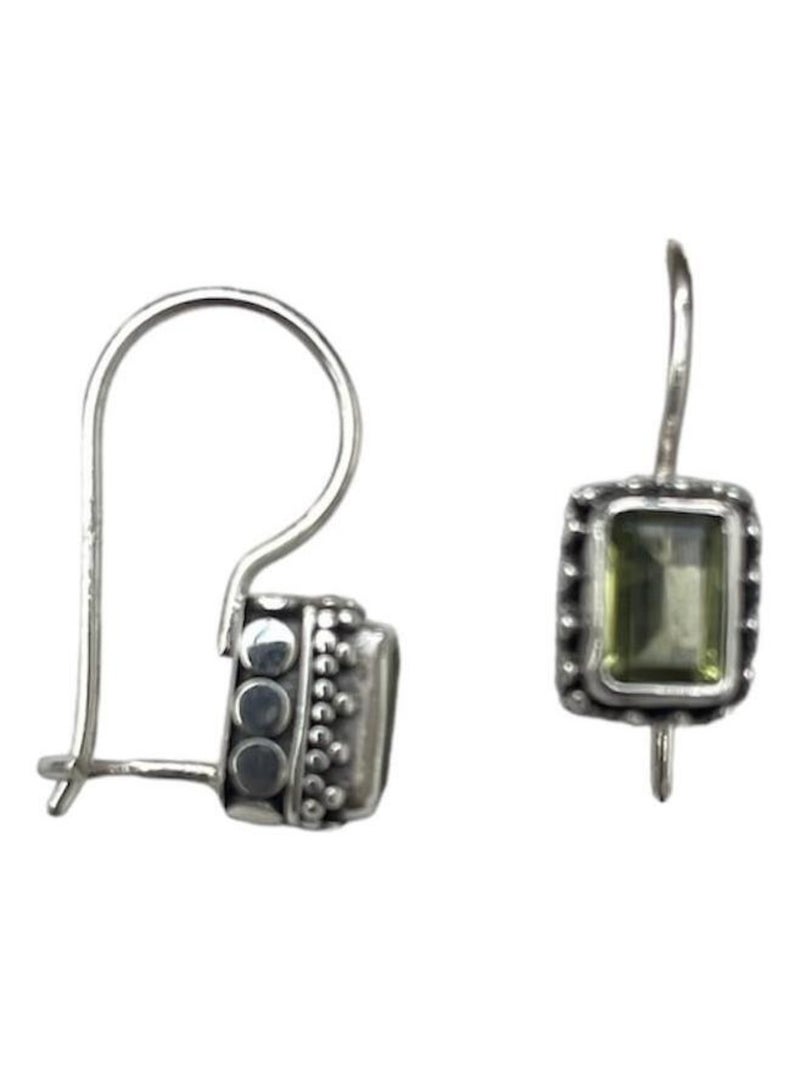 Boucles oreilles argent et péridot Vert - Kiabi