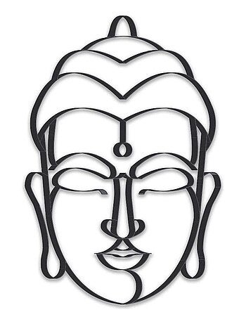 Bouddha décoratif en métal à fixer au mur