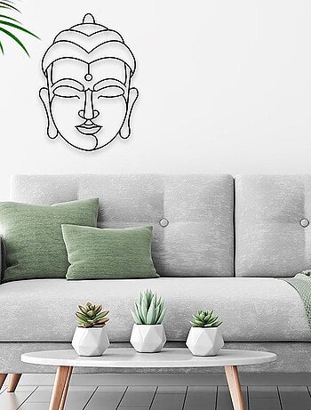 Bouddha décoratif en métal à fixer au mur