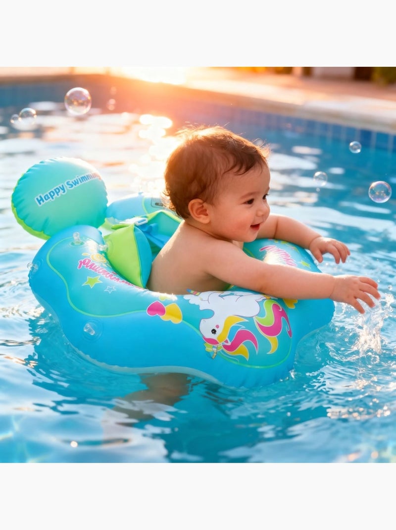 Bouée bébé Anti-UV licorne 12-36 mois Bleu turquoise - Kiabi