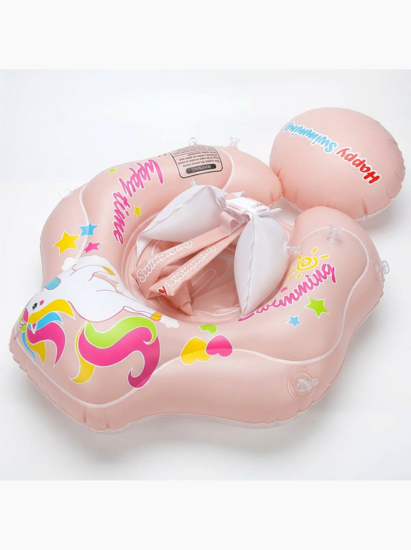 Bouée bébé Anti‑UV avec pare‑soleil amovible – modèle Licorne Rose - Kiabi