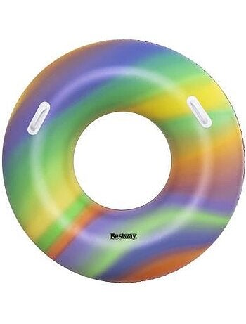 Bouée gonflable - bestway - rainbow - diamètre 119 cm - multicolore - pour enfants à partir de 6 ans