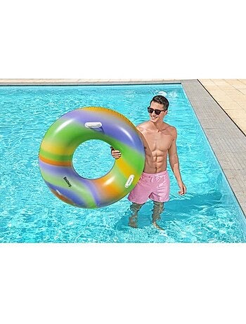 Bouée gonflable - bestway - rainbow - diamètre 119 cm - multicolore - pour enfants à partir de 6 ans