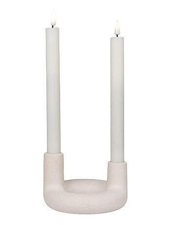 Bougeoir - Bougeoir, céramique, beige, ø13x8,5 cm