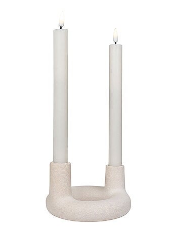 Bougeoir - Bougeoir, céramique, beige, ø13x8,5 cm