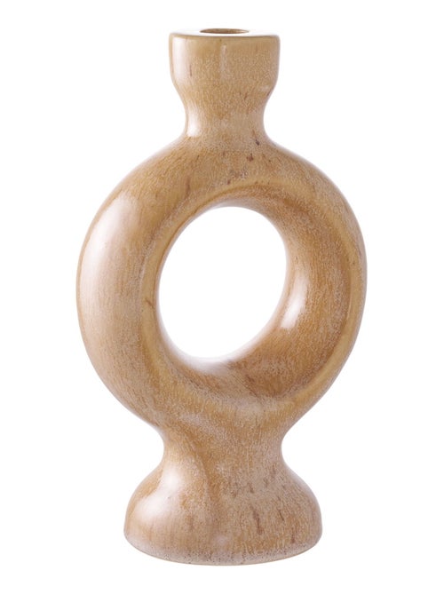 Bougeoir - Bougeoir, céramique, marron 13,5x8,8x23,4 cm - Kiabi