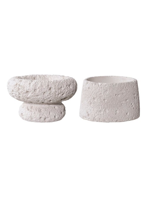 Bougeoir - Bougeoir, ciment, gris, lot de 2 - Kiabi