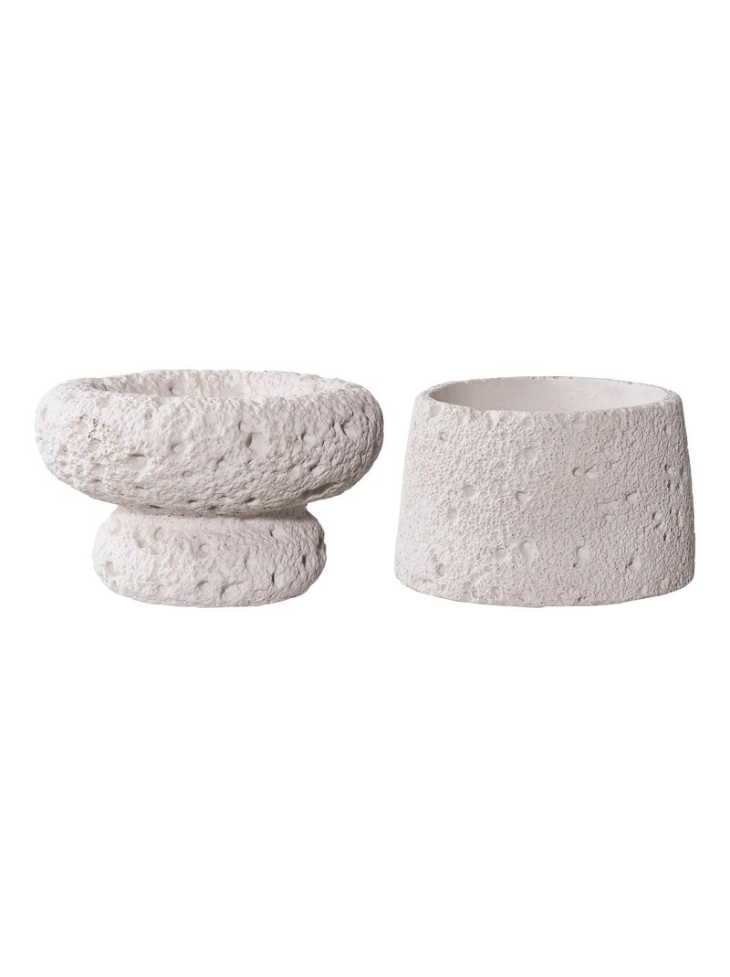 Bougeoir - Bougeoir, ciment, gris, lot de 2 Gris - Kiabi