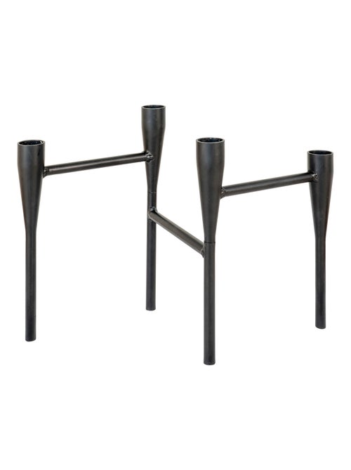 Bougeoir - Bougeoir, métal, noir, 15x28x21 cm - Kiabi