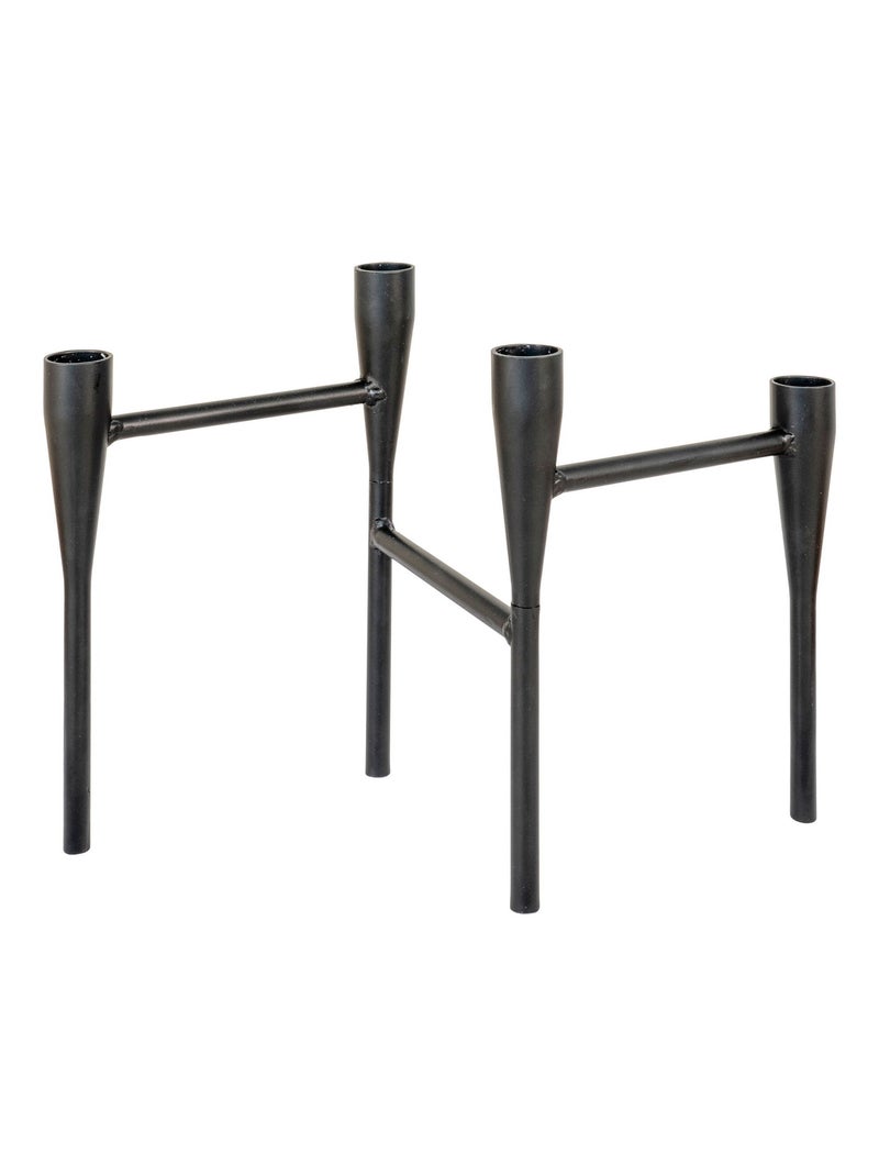 Bougeoir - Bougeoir, métal, noir, 15x28x21 cm Noir - Kiabi