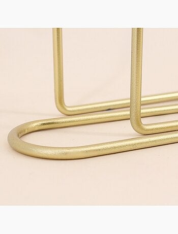 Bougeoir 2 branches en métal doré 23x22cm