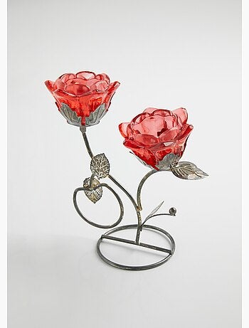 Bougeoir 2 roses - AFIBEL