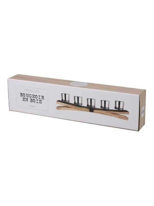Bougeoir 5 bougies en bois et métal - Kiabi