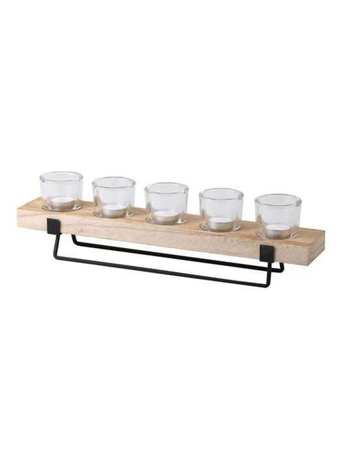 Bougeoir 5 bougies en bois et métal sur pied - Kiabi