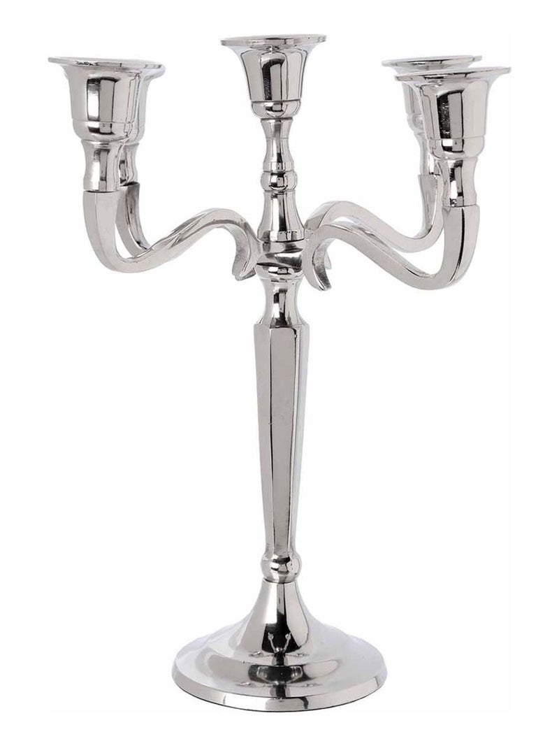 Bougeoir 5 branches en métal décoration baroque MARSO Argent - Kiabi