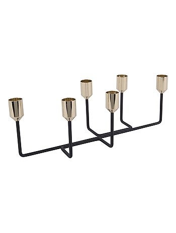 Bougeoir 6 bougies en métal design moderne LINEATE