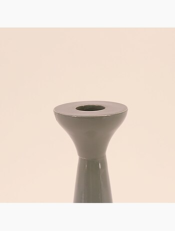 Bougeoir alu laqué vert 20cm