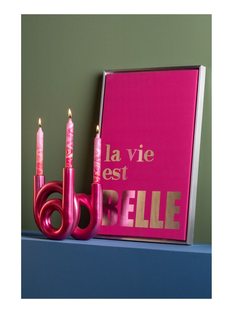 Bougeoir Anneaux moyen LOOPA Rose - Kiabi