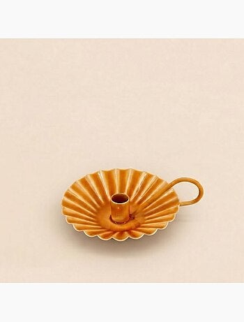 Bougeoir avec anneau en métal laqué