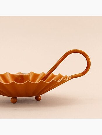 Bougeoir avec anneau en métal laqué