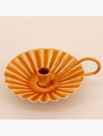 Bougeoir avec anneau en métal laqué