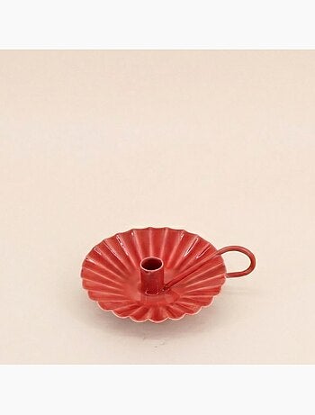 Bougeoir avec anneau en métal laqué