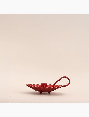 Bougeoir avec anneau en métal laqué