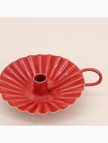 Bougeoir avec anneau en métal laqué