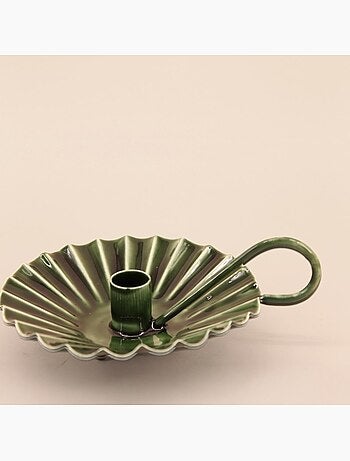 Bougeoir avec anneau en métal laqué