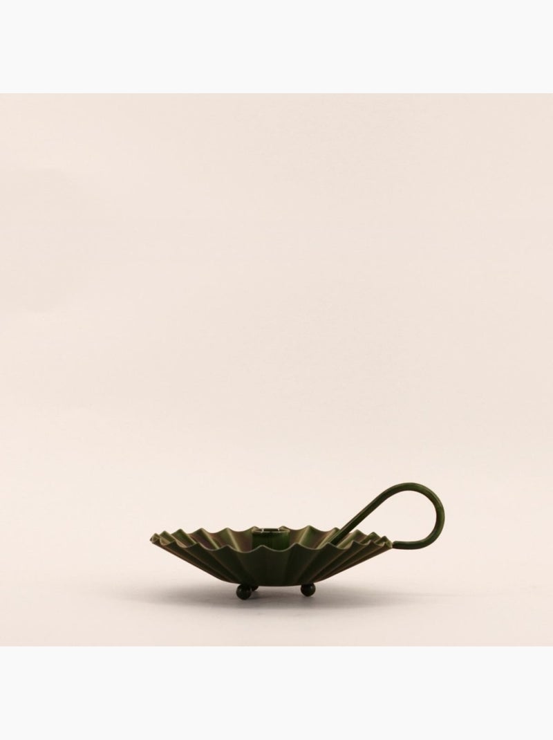 Bougeoir avec anneau en métal laqué Vert - Kiabi