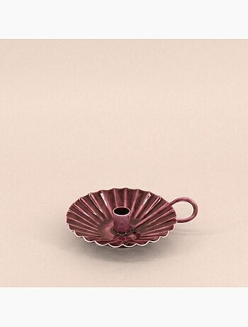 Bougeoir avec anneau en métal laqué