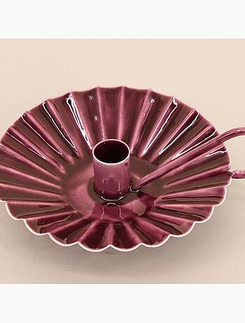 Bougeoir avec anneau en métal laqué