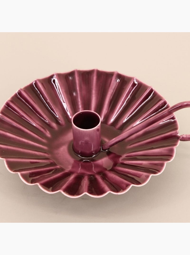 Bougeoir avec anneau en métal laqué Violet - Kiabi