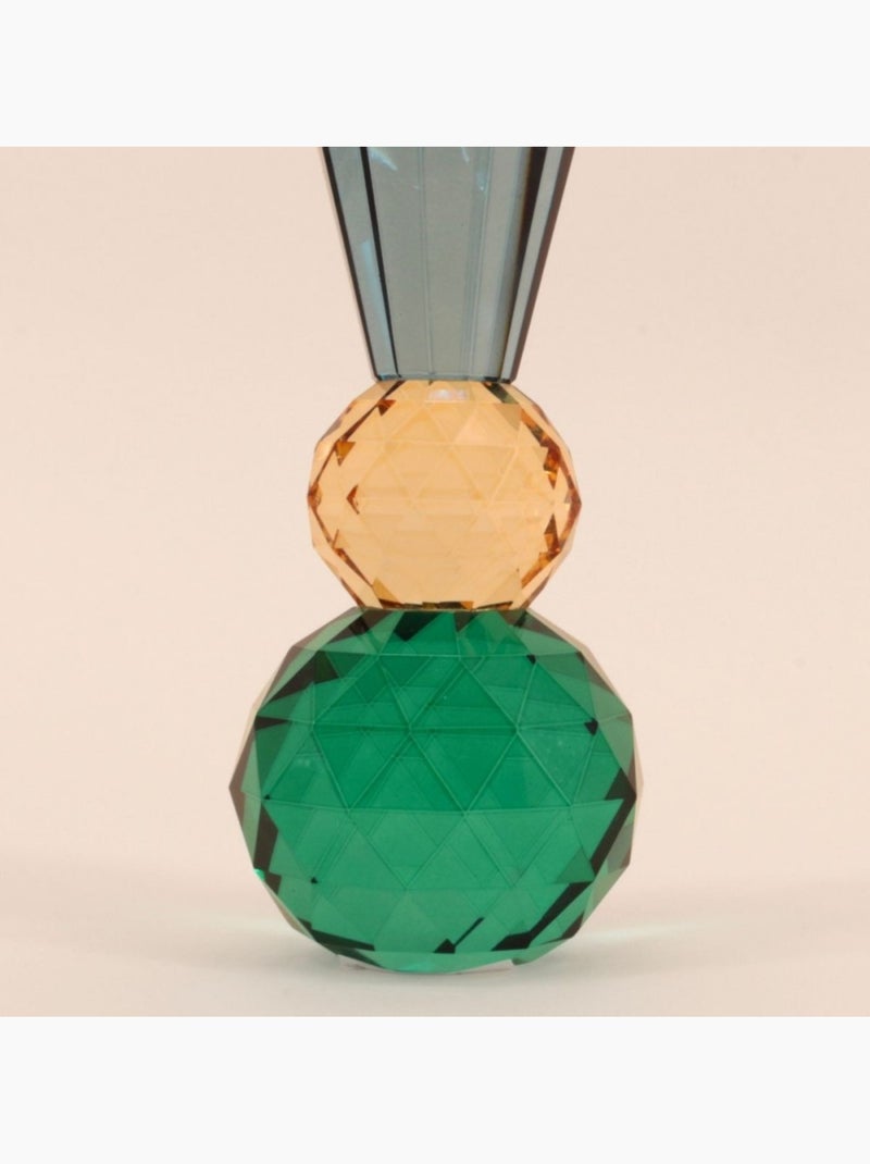 Bougeoir bleuté or vert en cristal à facettes 14cm Bleu - Kiabi