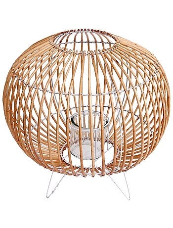 Bougeoir boule en rotin Alix