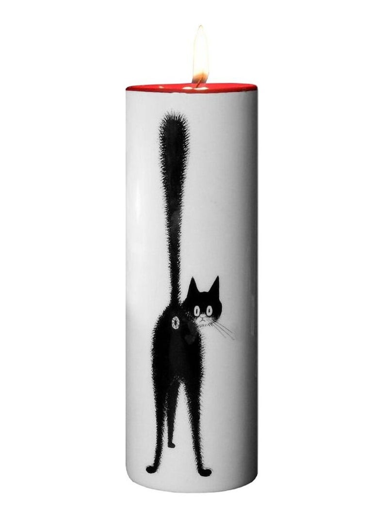 Bougeoir chat en céramique 14.5 cm Blanc - Kiabi