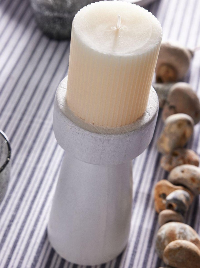 Bougeoir conique FRENCH PORT Blanc - Kiabi