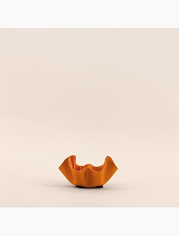 Bougeoir coupelle alvéolée en métal laqué