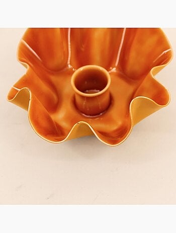 Bougeoir coupelle alvéolée en métal laqué