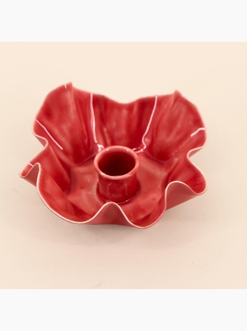 Bougeoir coupelle alvéolée en métal laqué Rose - Kiabi