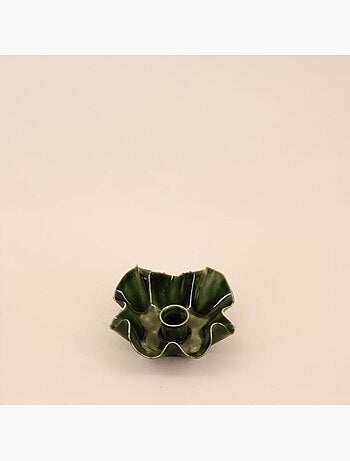 Bougeoir coupelle alvéolée en métal laqué