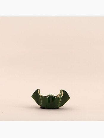 Bougeoir coupelle alvéolée en métal laqué