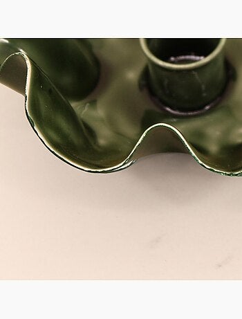 Bougeoir coupelle alvéolée en métal laqué